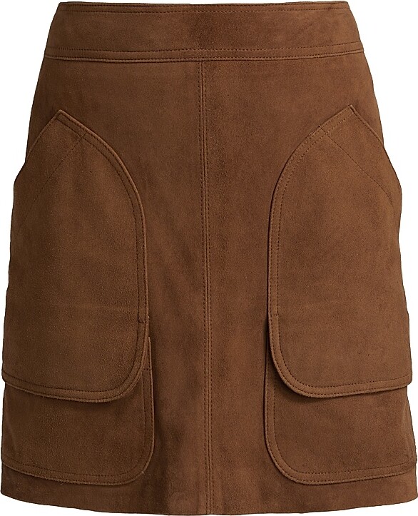 Veronica Beard Women's Norwood Suede A-Line Miniskirt - Whisky - Size 00