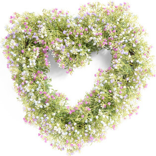TJMAXX 24In Faux Baby's Breath Heart Wreath