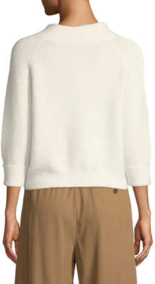 3.1 Phillip Lim 3/4-Sleeve Lofty Rib Alpaca-Blend Pullover Sweater