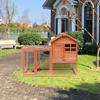 KAQCVIN Easily-Assembled Wooden Rabbit House Chicken Coop Kennels