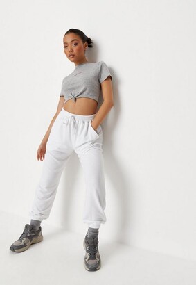 Missguided Petite White Oversized 90'S Loungewear Joggers
