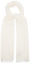 Thumbnail for your product : Johnstons of Elgin Fringed Wool Scarf - White