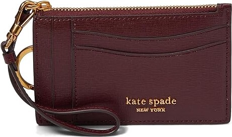 Kate Spade New York Morgan Crystal Inlay Saffiano Leather Bifold Wallet in Parchment.