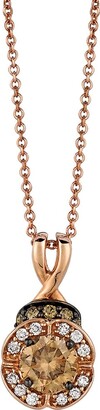 LeVian 14K Strawberry Gold®, Black Rhodium, Chocolate Diamond® & Vanilla Diamond® Pendant Necklace