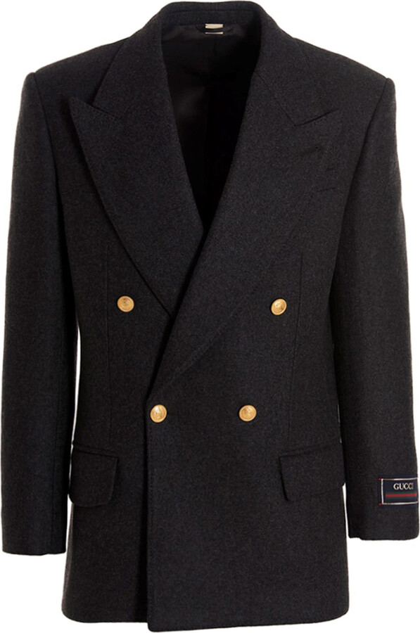 Gucci Cashmere Wool Double Breast Blazer Jacket