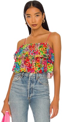 Floral Ruffle Crop Top | Shop the world's largest collection of 