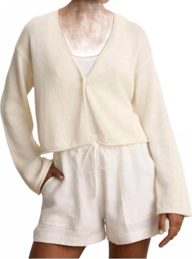 Velvet by Graham & Spencer Verity Cardigan Sweater In Milk