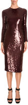 Thumbnail for your product : Givenchy Long-Sleeve Embellished Sheath Dress, Burgundy