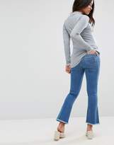 Thumbnail for your product : ASOS Maternity Crop Kick Flare In Mid Stonewash Blue With Under The Bump Waistband