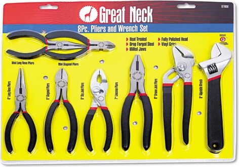 Great Neck GreatNeck8-PieceSteelPliersandWrenchToolSet