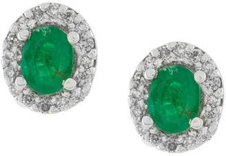 Wouters & Hendrix Gold 18kt gold, diamond and emerald stud earrings