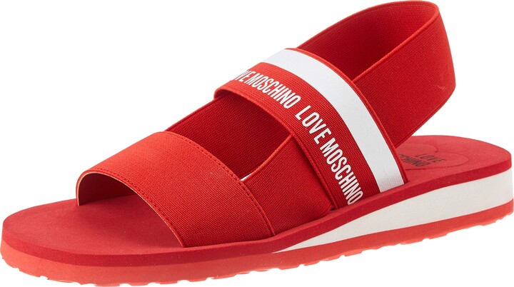 Love Moschino Red Sandals For Women 