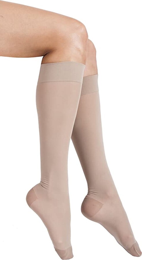ITA-MED Sheer Compression Socks for Women, 20-30 mmHg, Knee High, Closed Toe
