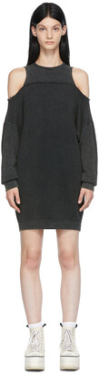 R 13 Black Hybrid Sweatshirt Dress