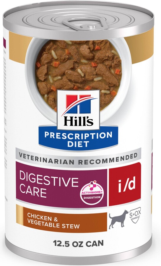 Hill's Prescription Diet i/d Digestive Care Chicken & Vegetable Stew Wet Dog Food, 12.5-oz, case of 24