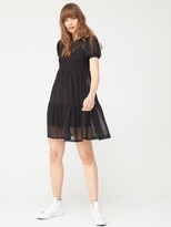 Thumbnail for your product : Very Mesh Tiered Mini Dress - Black