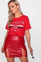 Thumbnail for your product : boohoo Plus L'Amour Paris Slogan T Shirt