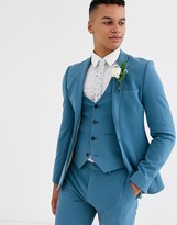 Thumbnail for your product : ASOS DESIGN wedding super skinny suit jacket in dusky blue