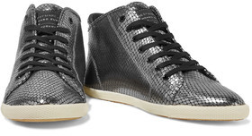 Marc by Marc Jacobs Metallic Snake-Effect Leather Sneakers