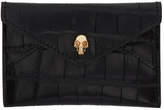 Thumbnail for your product : Alexander McQueen Black Croc Skull Envelope Card Holder