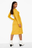 Thumbnail for your product : boohoo Square Neck Side Split Midi Dress
