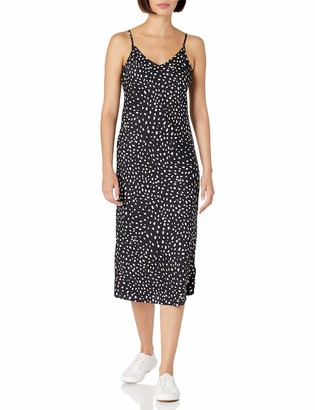 Daily Ritual Amazon Brand Women's Georgette Fluid Drape Standard-Fit Slip Dress
