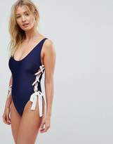 Thumbnail for your product : Wolfwhistle Wolf & Whistle Tie Side Swimsuit DD - G Cup