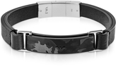Thumbnail for your product : Emporio Armani Camo and Black Leather Men's Bracelet