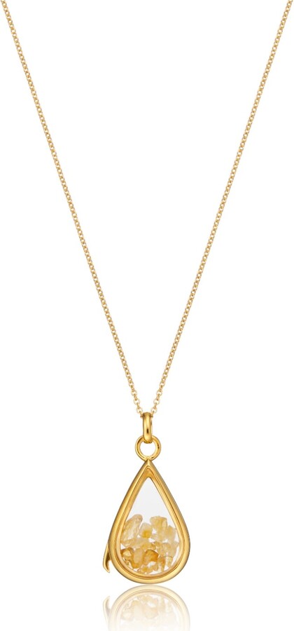 Lily & Roo Gold Glass Citrine Teardrop Locket