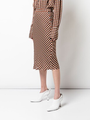 Proenza Schouler White Label Multicolor Gingham Georgette Slip Skirt