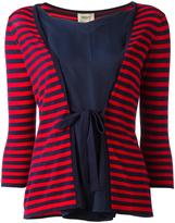 Armani Collezioni tied front striped blouse