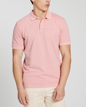 Scotch & Soda Men's Pink Polo Shirts - Organic Cotton Garment-Dyed Pique Polo - Size L at The Iconic