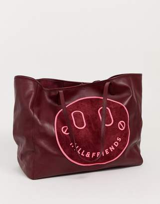 Hill & Friends Hill and Friends Happy leather oxblood slouchy tote shopper bag
