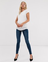 Thumbnail for your product : Mama Licious Mamalicious elastic insert waistband skinny jeans