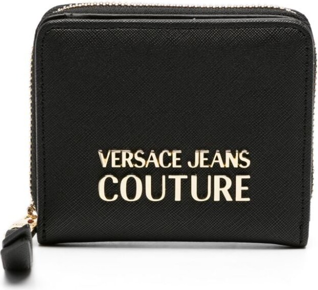 Versace Jeans Couture Logo-Plaque Crocodile-Embossed Wallet
