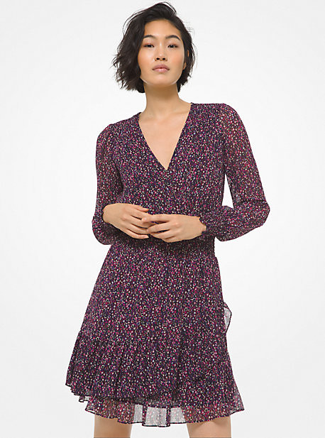 michael kors botanical georgette wrap dress