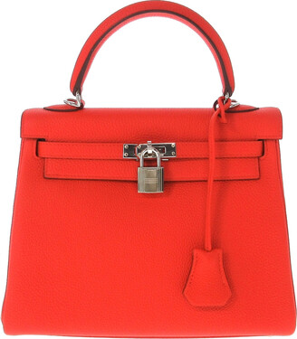 Hermès Kelly 25 Rouge Vif Sellier Ostrich Gold Hardware GHW — The