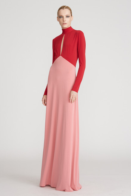 halston red gown