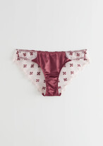 Thumbnail for your product : And other stories Scalloped Floral Lace Satin Briefs
