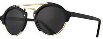 Illesteva Milan II Semi-Rimless Round Polarized Sunglasses