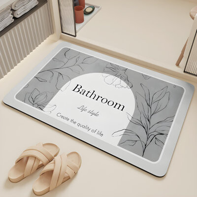 Infinity Diatomite Bath Mat - Super Absorbent Quick-Dry Non-Slip Bathroom Floor Mat For Toilet Shower And Sink Area