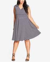 Thumbnail for your product : City Chic Trendy Plus Size Chevron Fit & Flare Dress