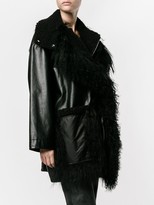 Thumbnail for your product : Paco Rabanne Lamb Fur Trim Coat