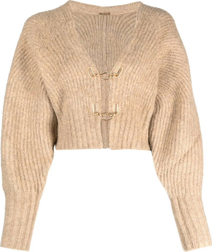 Cult Gaia Casella ribbed-knit cropped cardigan