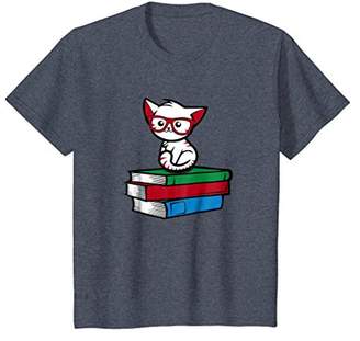 Cute Cat on Books T Shirt