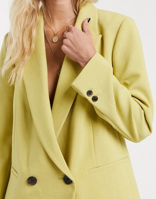 Topshop double breasted blazer co-ord in lime