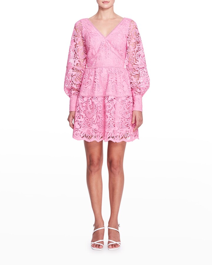 Pink Long Sleeve Lace Dress | Shop the world's largest collection 
