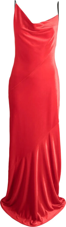 Philosophy di Lorenzo Serafini Cowl-Neck Draped Maxi Dress