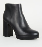 Thumbnail for your product : New Look Leather-Look Platform Ankle Boots
