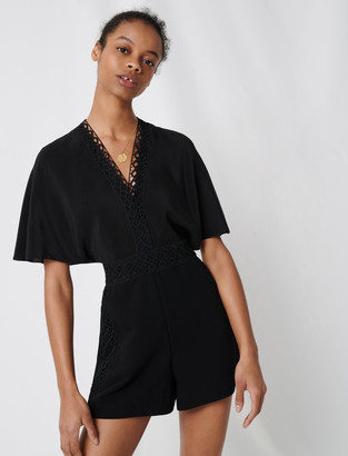 Maje Playsuit with lace details - ShopStyle Jumpsuits & Rompers